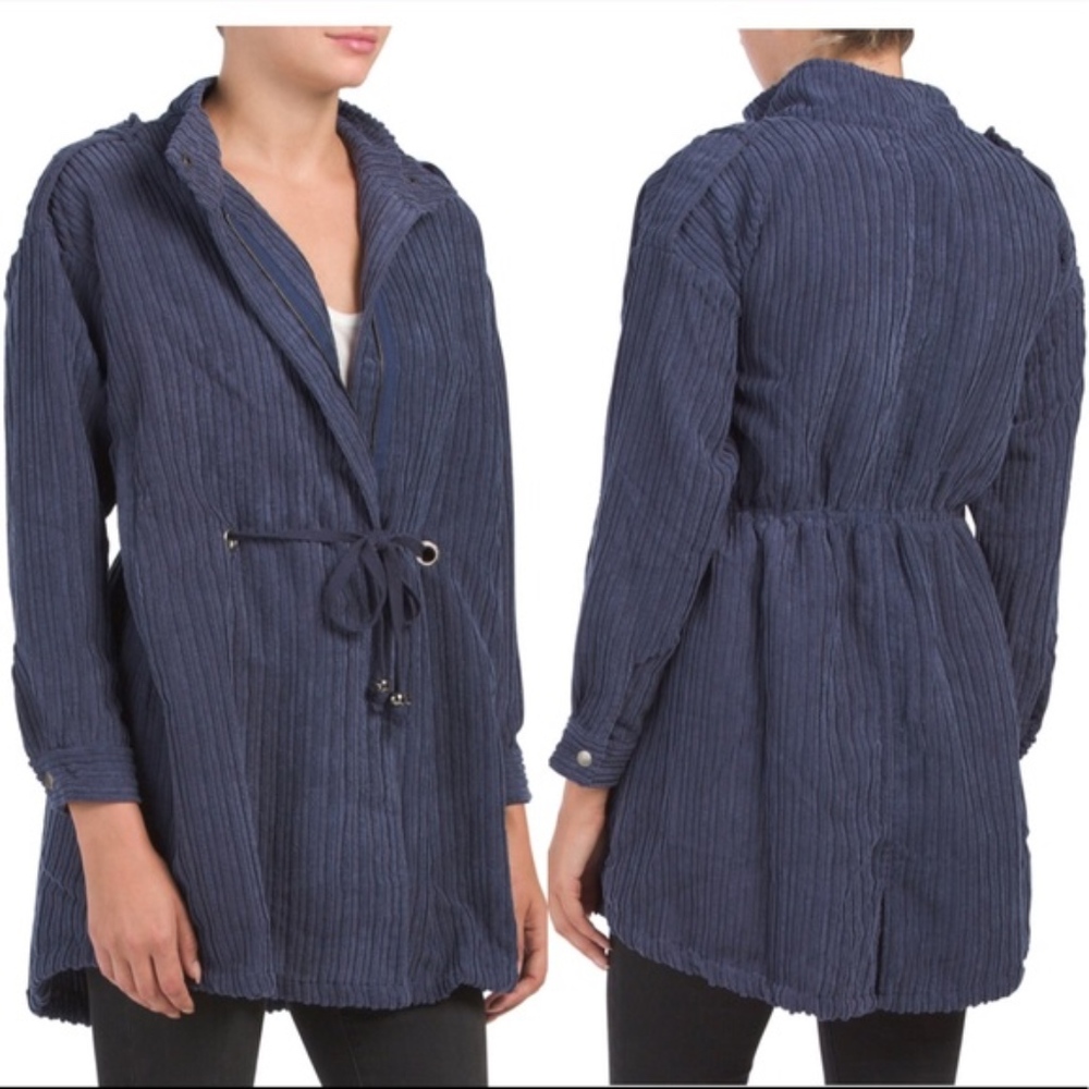 ANAMA Corduroy indigo coat - Picture 1 of 8